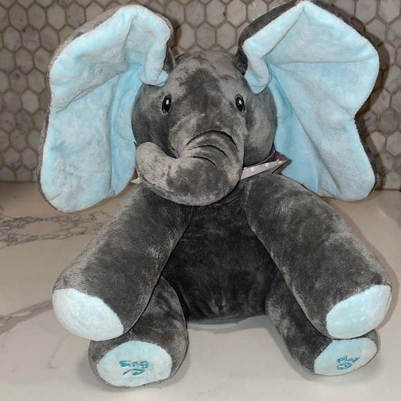 Singing Talking Elephant Animated Sing Play Modes Blue Gray Baby Toy 10”x9” - Picture 5 of 7